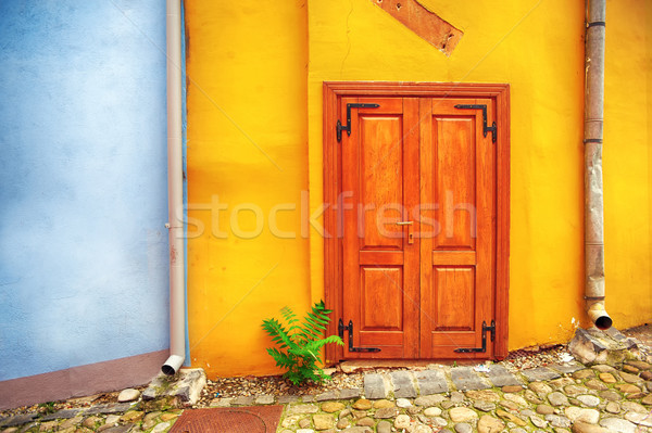 Old wooden door in Sighisoara Stock photo © orla