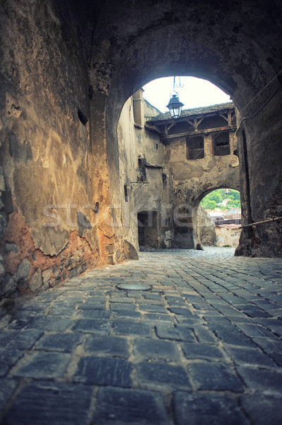 Passaggio clock torre cittadella texture strada Foto d'archivio © orla