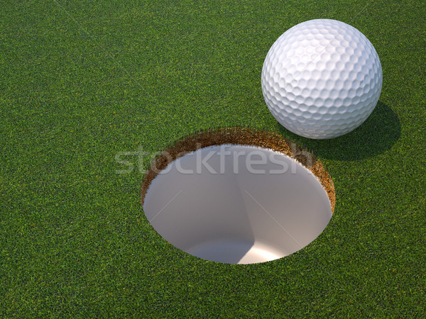 Piłeczki do golfa otwór 3d ilustracja trawy golf Zdjęcia stock © orla