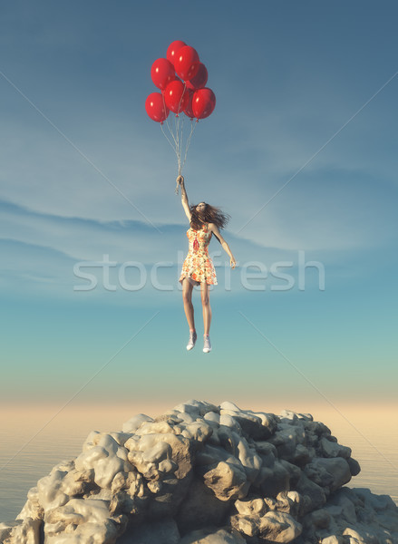 The young woman jumping  Stock photo © orla