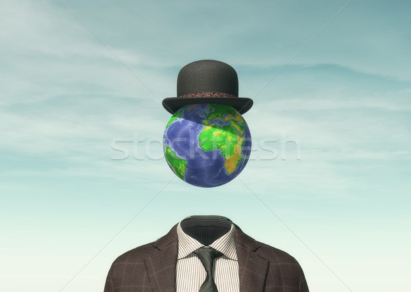 Business man with Earth globe Stock photo © orla