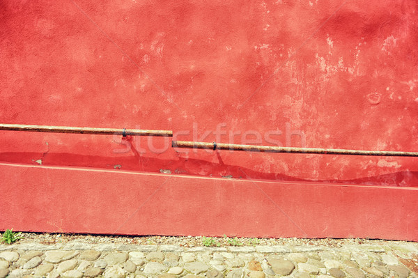 Rojo pared edad ciudad edificio viaje Foto stock © orla