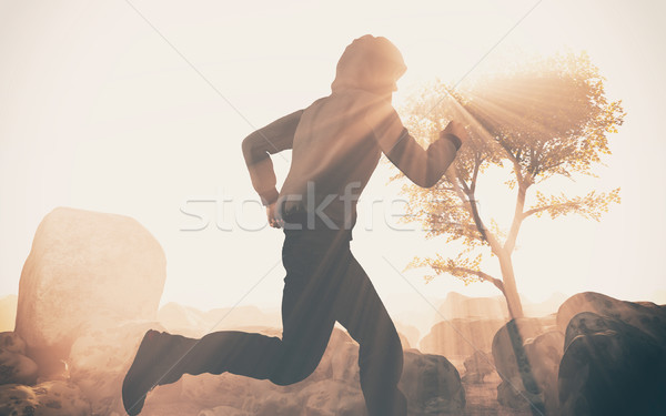 Training running in difficult conditions Stock photo © orla