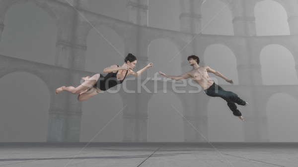 Fiatal előad testmozgás levegő 3d render illusztráció Stock fotó © orla