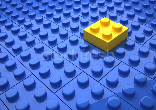 Lego játék 3d render illusztráció kék jókedv Stock fotó © orla