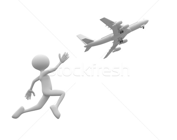 Foto stock: Avión · 3d · personas · hombre · persona · negocios · empresario