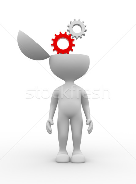 Gang Mechanismus 3D-Menschen Mann Person Hälfte Stock foto © orla