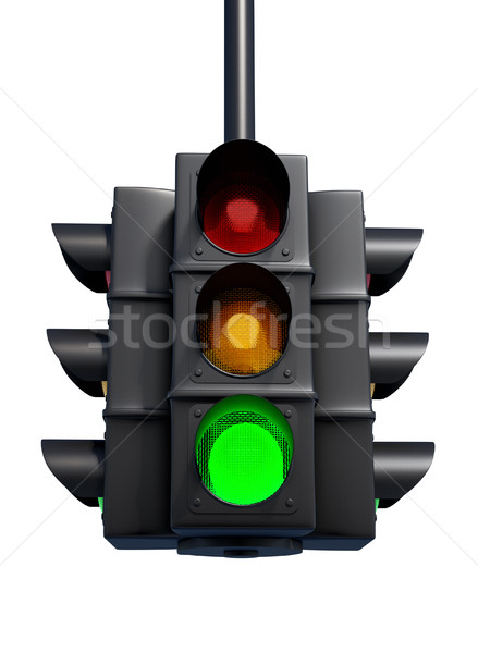 紅綠燈 三維渲染 插圖 抽象 簽署 交通 商業照片 © orla