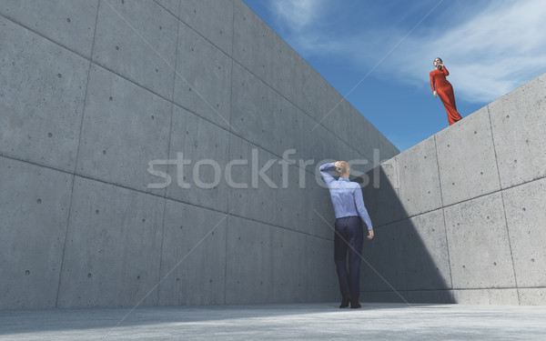 Young man looks a girl  Stock photo © orla