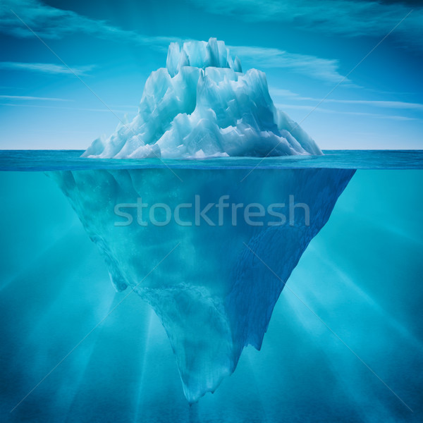 Stock fotó: Vízalatti · kilátás · jéghegy · gyönyörű · átlátszó · tenger