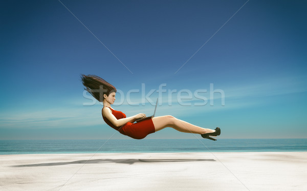 Fast levitating women Stock photo © orla