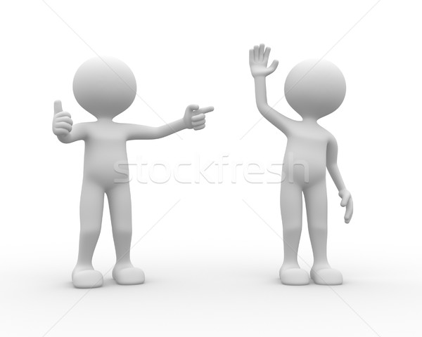 3d people - man, person praises his workmate.  Stock photo © orla