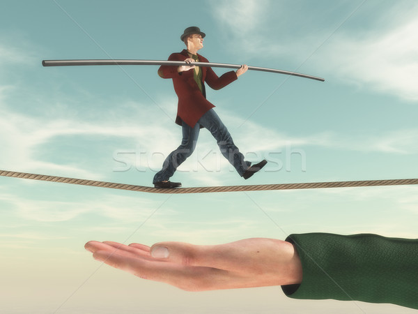 Young man walks on a rope.  Stock photo © orla