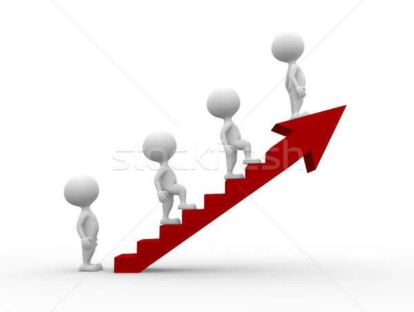 лестнице успех 3d люди мужчин человек подняться Сток-фото © orla