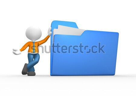 Gens 3d homme personne dossiers bureau papier [[stock_photo]] © orla