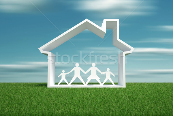 House symbol and family Stock photo © orla
