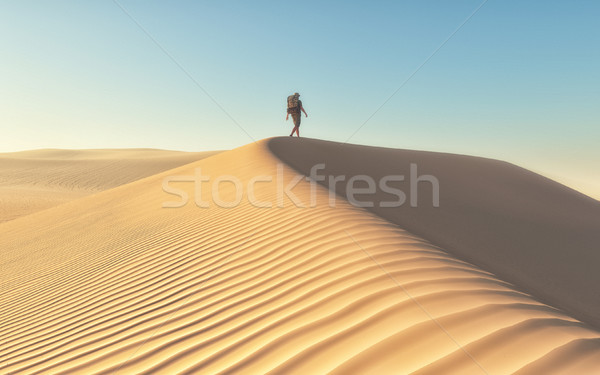 Homem paisagem viajar 3d render ilustração Foto stock © orla
