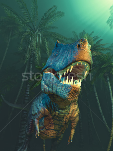 Dinosaures forêt rendu 3d illustration paysage Photo stock © orla