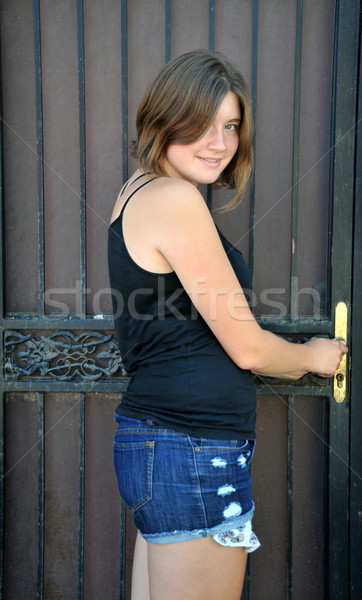 Foto stock: Feminino · beleza · expressões · fora · sozinho · mulher