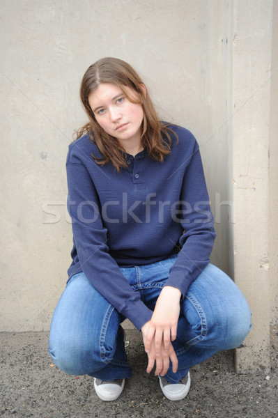 Femminile posa fuori adolescente tempo libero cute Foto d'archivio © oscarcwilliams