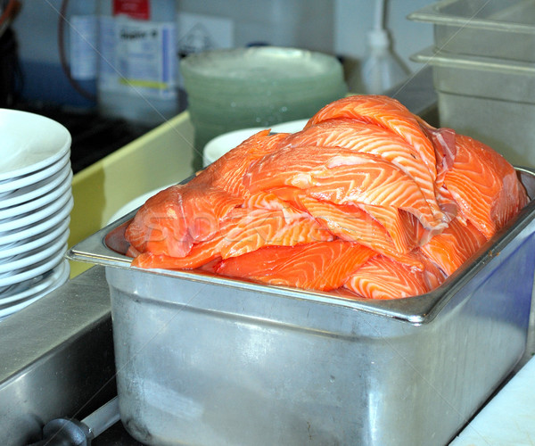 Fresche salmone hotel cucina pronto cotto Foto d'archivio © oscarcwilliams
