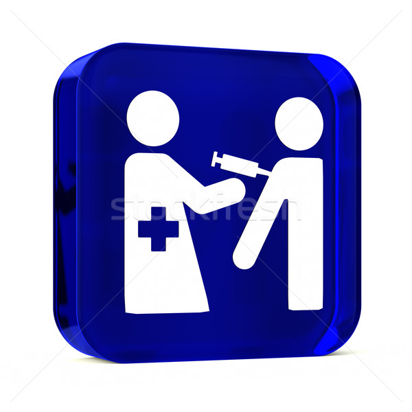 Inmunización servicios vidrio botón icono blanco Foto stock © OutStyle