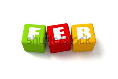 February Colored Cubes Stock photo © OutStyle
