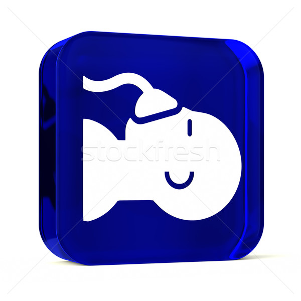 érzéstelenítés üveg gomb ikon fehér egészségügy Stock fotó © OutStyle