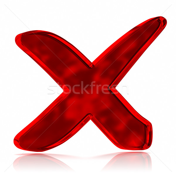 Cruz vermelha símbolo vermelho vidro atravessar Foto stock © OutStyle