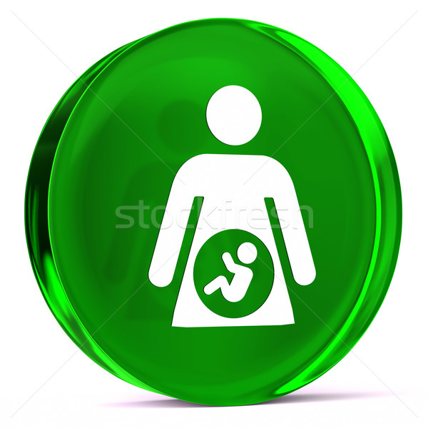 Szülés üveg ikon fehér egészségügy felirat Stock fotó © OutStyle