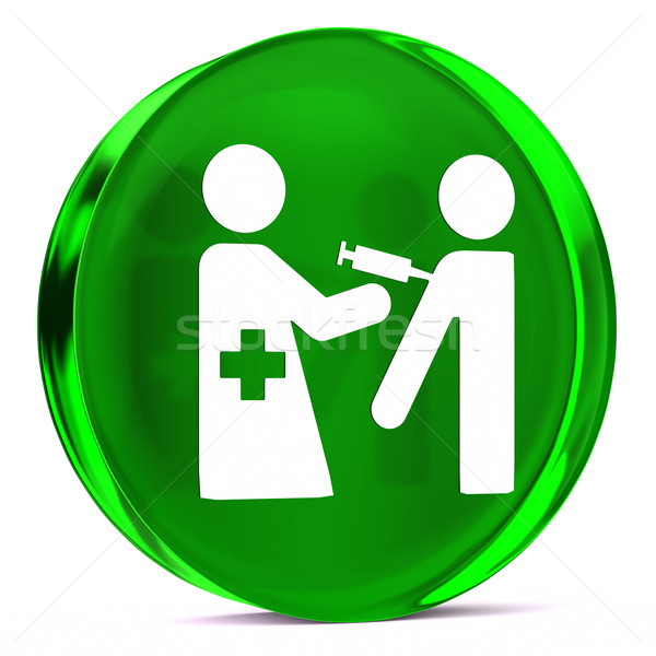 Inmunización servicios vidrio icono blanco Foto stock © OutStyle