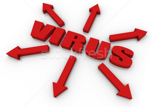 Virus testo 3d frecce medicina rosso bianco Foto d'archivio © OutStyle