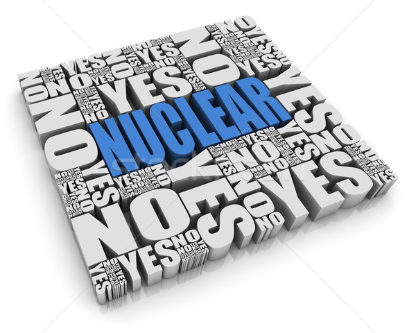 Nuclear dilema texto en 3d sí no palabras Foto stock © OutStyle