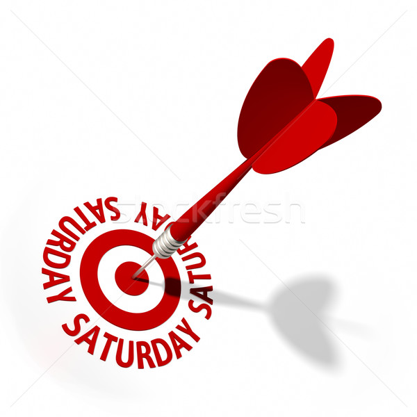 Samedi cible Dart circulaire texte calendrier [[stock_photo]] © OutStyle