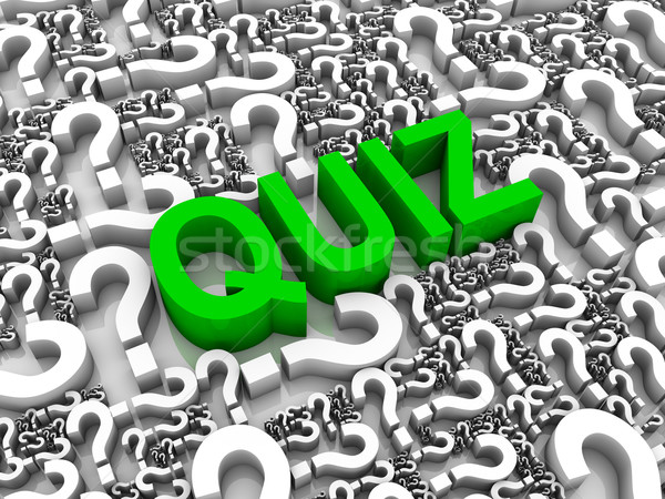 Quiz 3D-Text Fragezeichen Text Symbol Stock foto © OutStyle