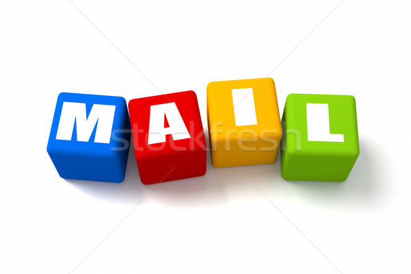 [[stock_photo]]: Mail · cubes · signe · réseau · web