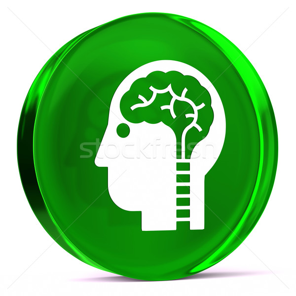Neurológia üveg ikon fehér egészségügy felirat Stock fotó © OutStyle