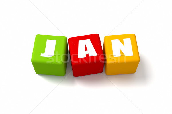 January Colored Cubes Stock photo © OutStyle
