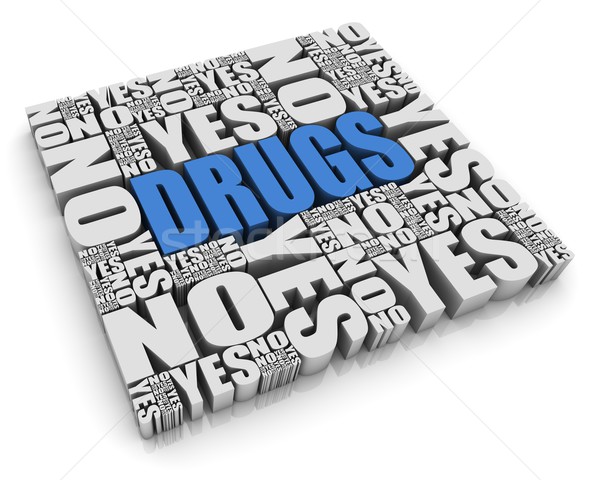 Narkotyków dylemat 3d tekst tak nie słowa Zdjęcia stock © OutStyle