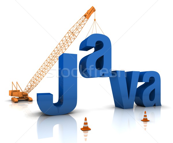 Java codage grue bâtiment bleu [[stock_photo]] © OutStyle