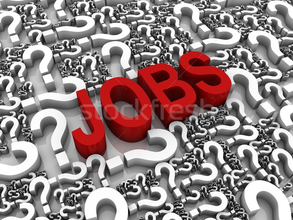 Jobs 3d tekst vraagtekens Rood baan Stockfoto © OutStyle
