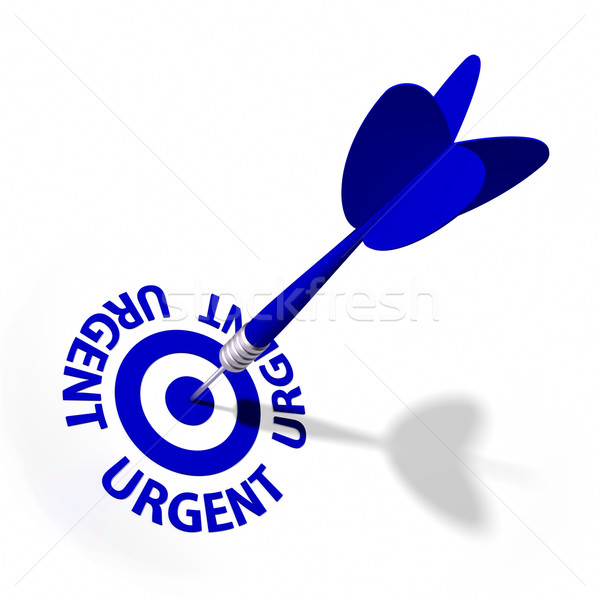 Urgent target dart tekst witte Stockfoto © OutStyle