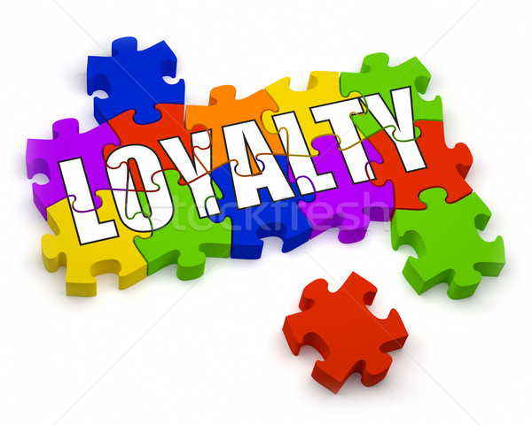Loyaliteit 3D stukken tekst puzzel Stockfoto © OutStyle