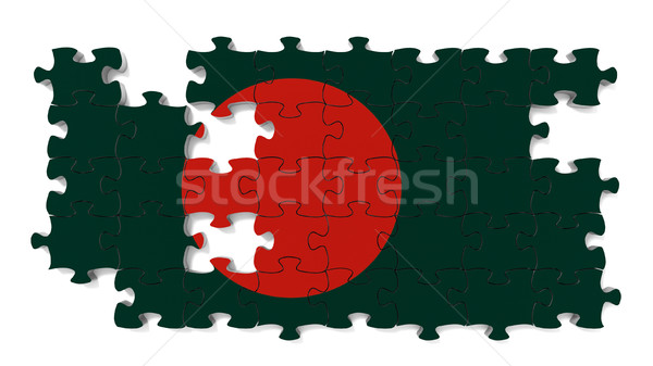 Foto stock: Bangladesh · bandeira · desaparecido · peças · quebra-cabeça