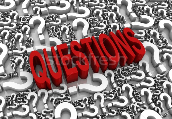 Pytania 3d tekst znaki zapytania myślenia tekst rozwiązanie Zdjęcia stock © OutStyle