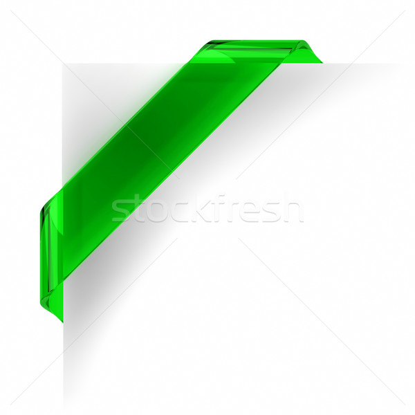 Foto stock: Verde · bandeira · vidro · topo · branco · fita