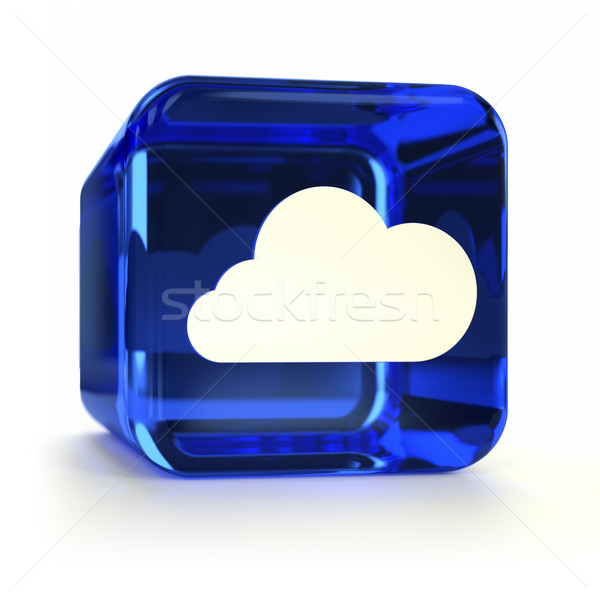 Blau Cloud Computing Symbol Glas Internet Stock foto © OutStyle