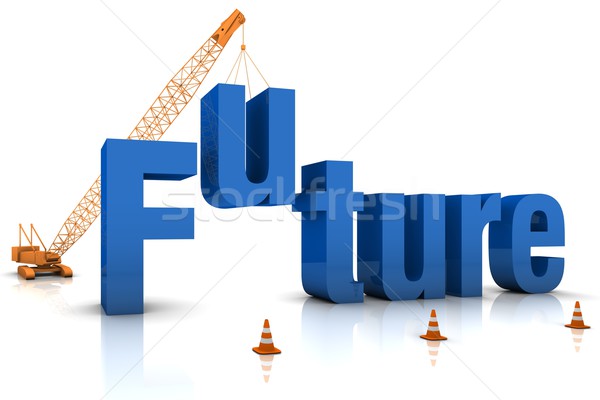 建設 未來 起重機 網頁設計 3D 商業照片 © OutStyle