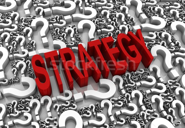 Strategii 3d tekst znaki zapytania sukces biały zwycięstwo Zdjęcia stock © OutStyle