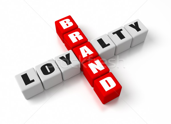 Merk loyaliteit business Rood tekst Stockfoto © OutStyle